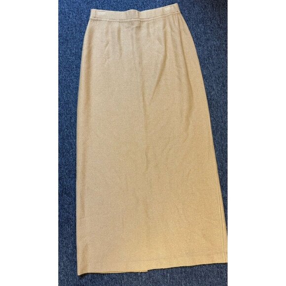 St. John Evening 3 Piece Suit Set gold Knit Jacket Sz 8 Top Sz 6, &Skirt Sz 8 - Picture 12 of 15